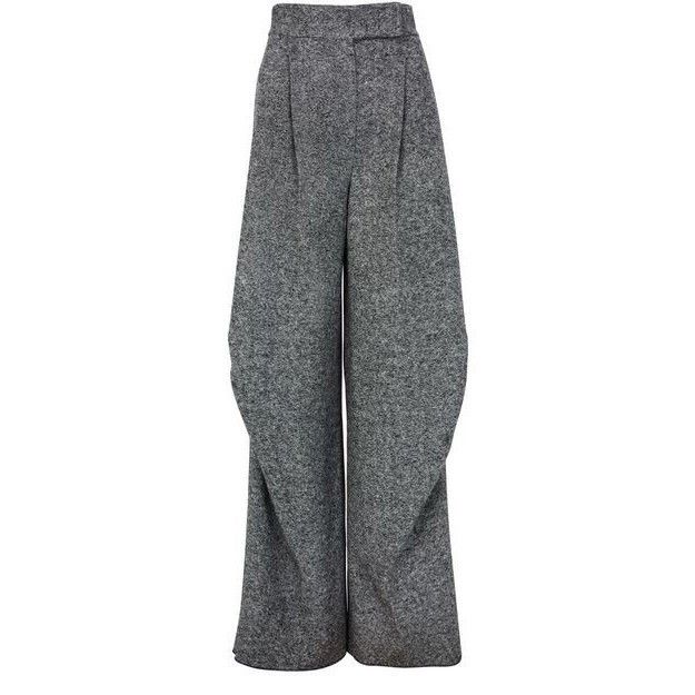 Max Mara MAX MARA Simone Wide Leg Gray Wool Pants New And Authentic ( Size 26" / US 2 / IT 38 - 1 Thumbnail