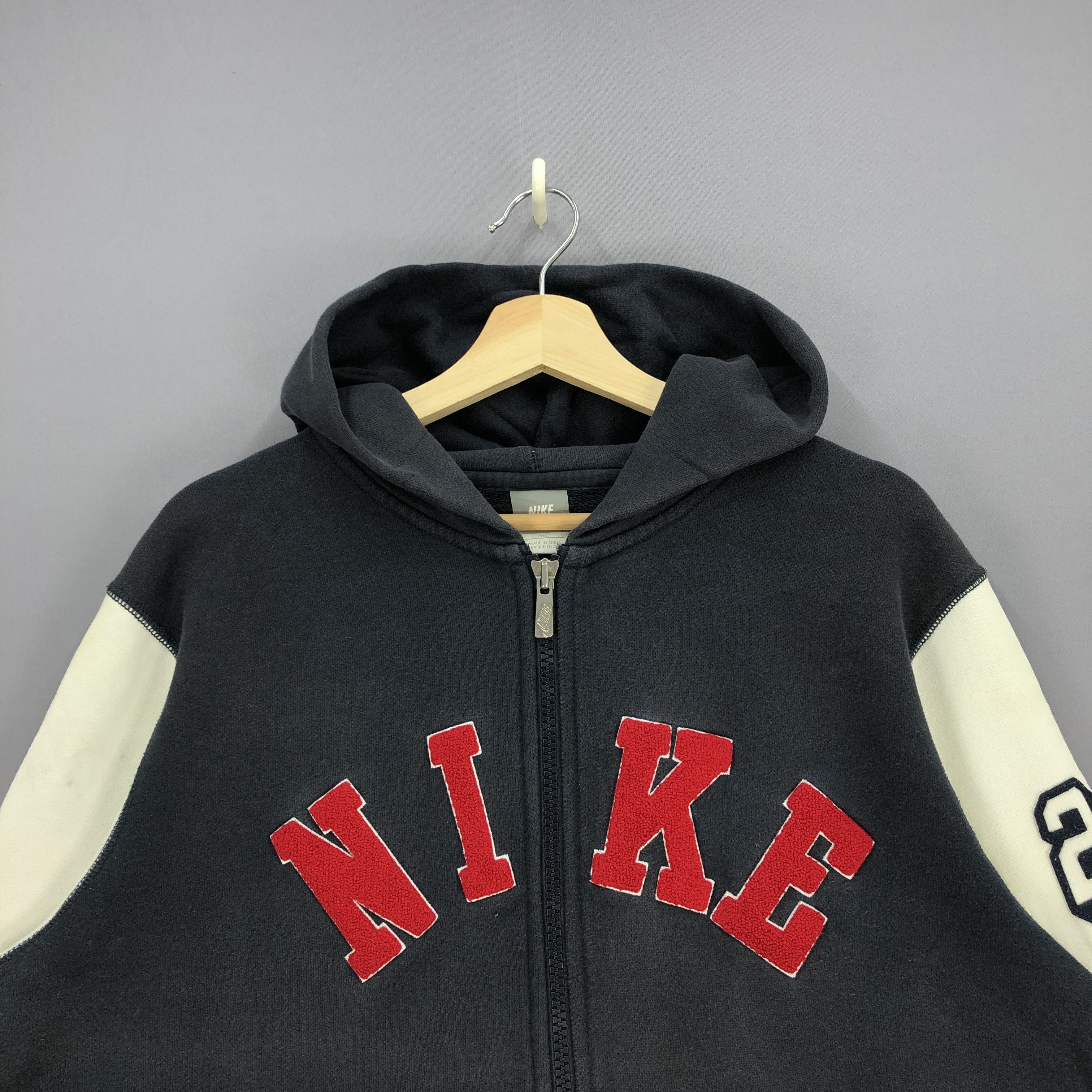 Nike × Vintage Vintage Nike Sweater Hoodie Nike Swoosh Hooded Sweatshirt Size US XL / EU 56 / 4 - 5 Thumbnail
