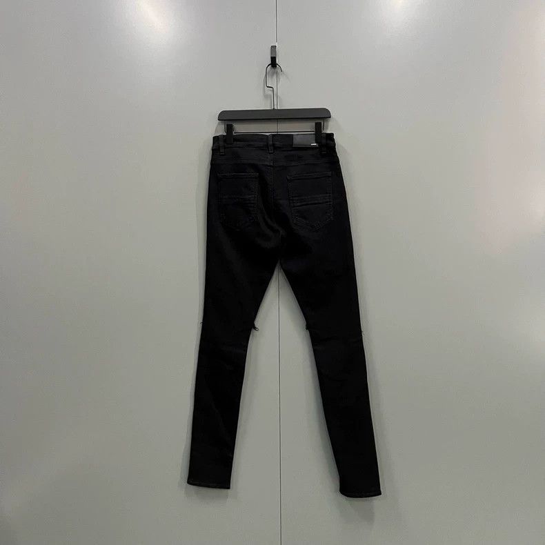 Amiri Amiri Black distressed slim fit denim pants Size US 32 / EU 48 - 2 Thumbnail