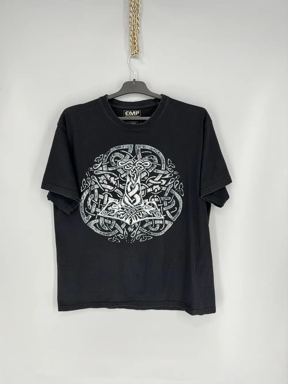 Vintage Vintage Y2k Washed AvantGarde Tribal Tee Streetwear Size US L / EU 52-54 / 3 - 1 Thumbnail