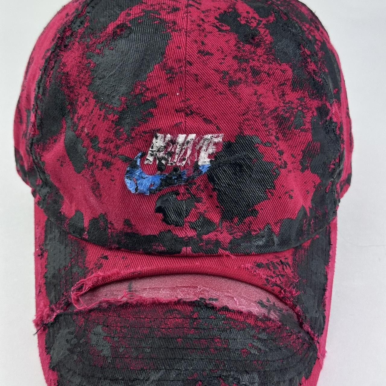 Nike ASTROBOI* X Nike 'Comet' Red/Black Painted Distressed Hat Size ONE SIZE - 2 Thumbnail