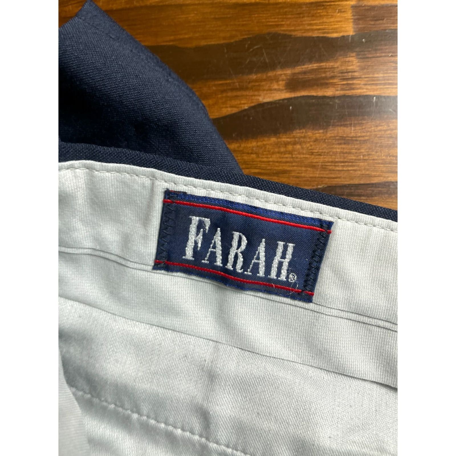 Farah Farah Mens Pants Dress Pants, 36x31.5, Blue, Pleated, Straight Leg, Regular Size US 36 / EU 52 - 6 Thumbnail