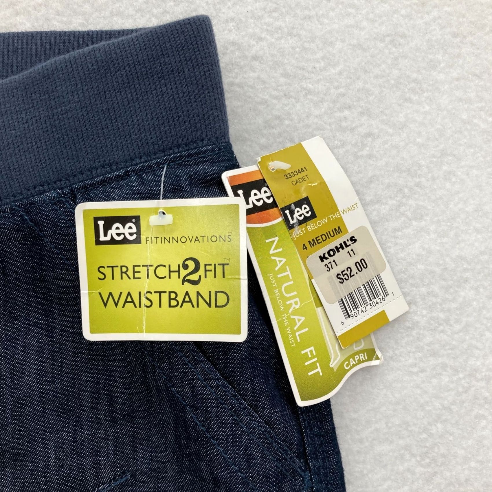 Lee Lee Capri Pants Women 4 Blue Chambray Stretch Waistband Comfort Regular Fit Capris Size 27" / US 4 / IT 40 - 4 Thumbnail