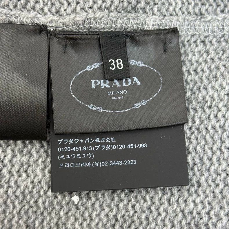 Prada Prada Size 38 Gray letter embroidered cashmere sweater 25 Size US XS / EU 42 / 0 - 7 Thumbnail