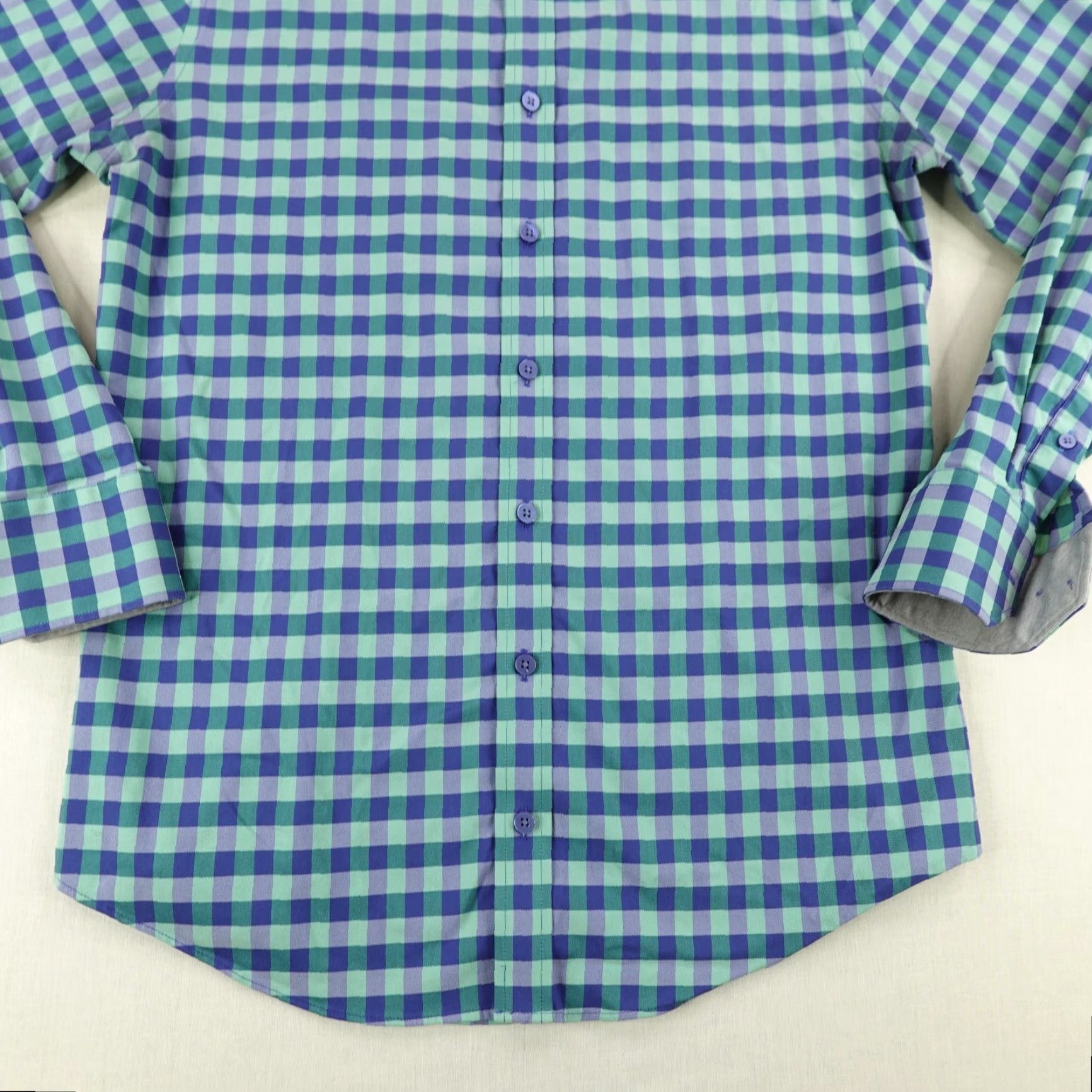Vintage Twillory Shirt Mens Medium Blue Green Gingham Plaid Button Up Flex Performance Size US M / EU 48-50 / 2 - 3 Thumbnail