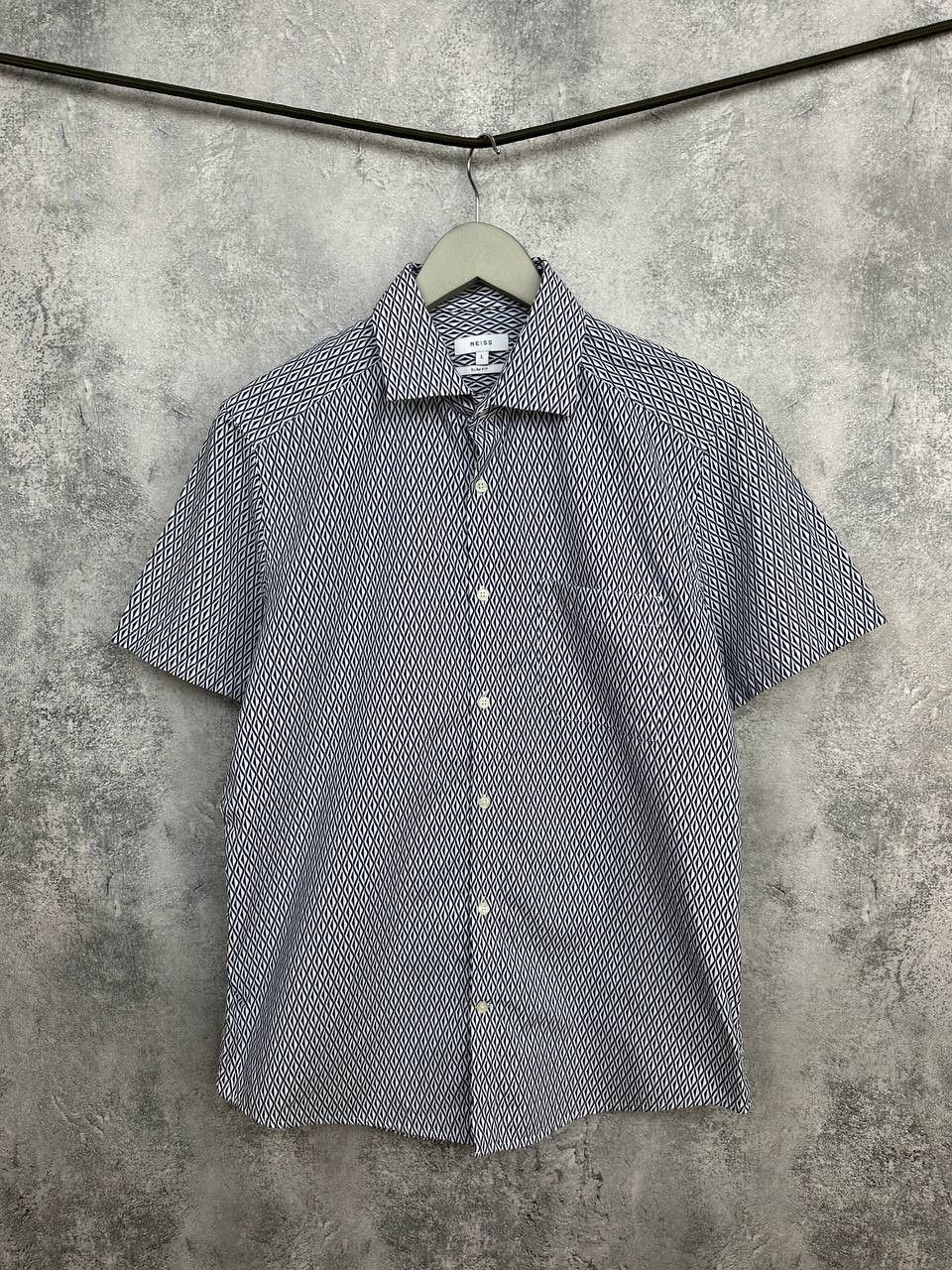 Reiss Reiss Capri Button Up Shirt Geometric Pattern SS Slim Fit Size US L / EU 52-54 / 3 - 1 Thumbnail