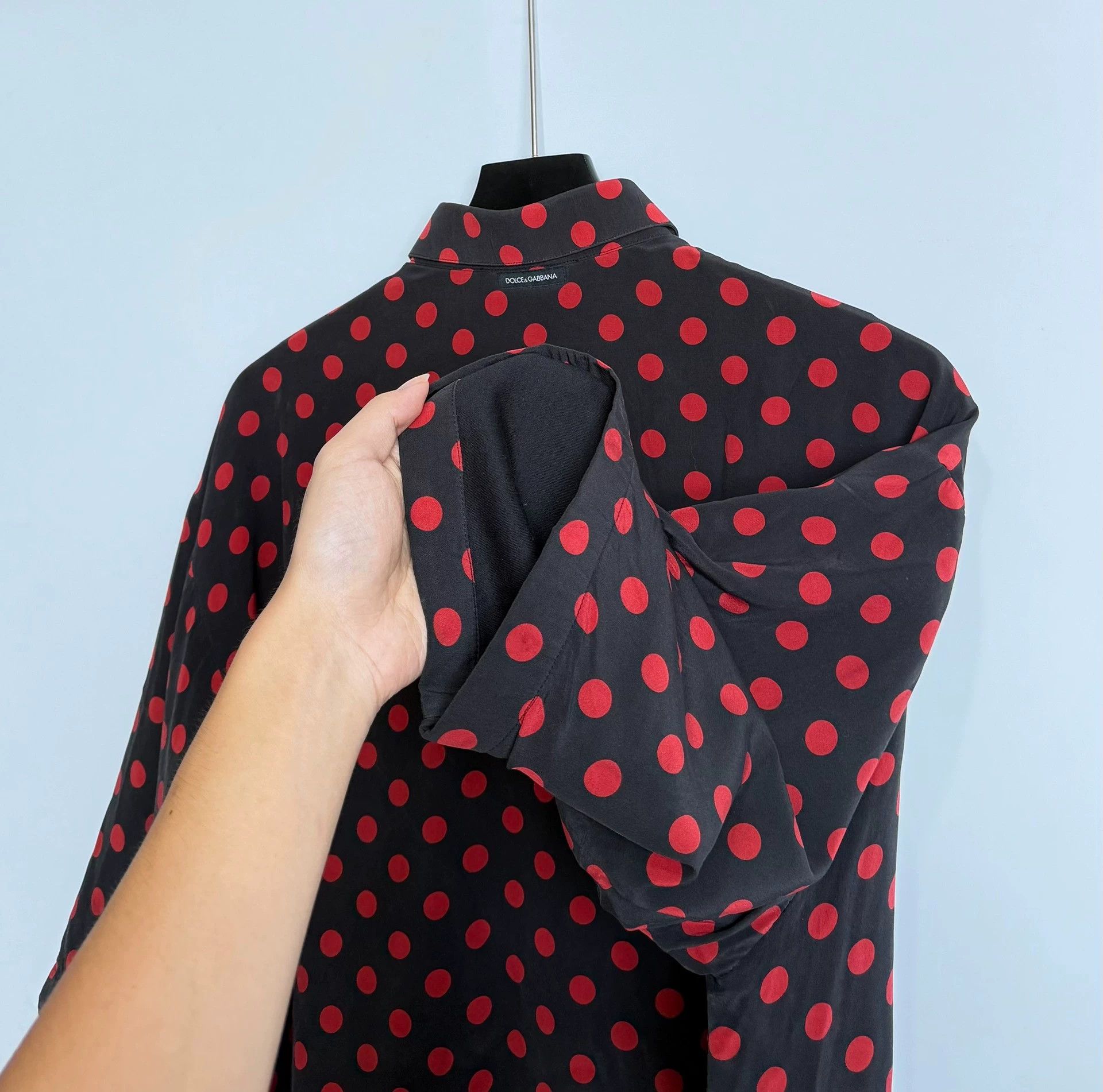 Dolce & Gabbana Dolce & Gabbana Silk Polka Dot Double Layer Polo T-Shirt Size US S / EU 44-46 / 1 - 6 Thumbnail