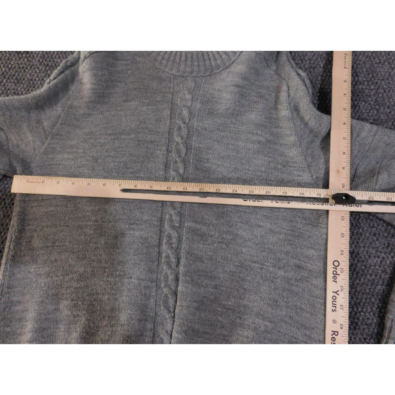 Vintage VINTAGE Lord Jeff Sweater Mens M Gray Cable Knit Crewneck Made USA Orlon Size US M / EU 48-50 / 2 - 5 Thumbnail