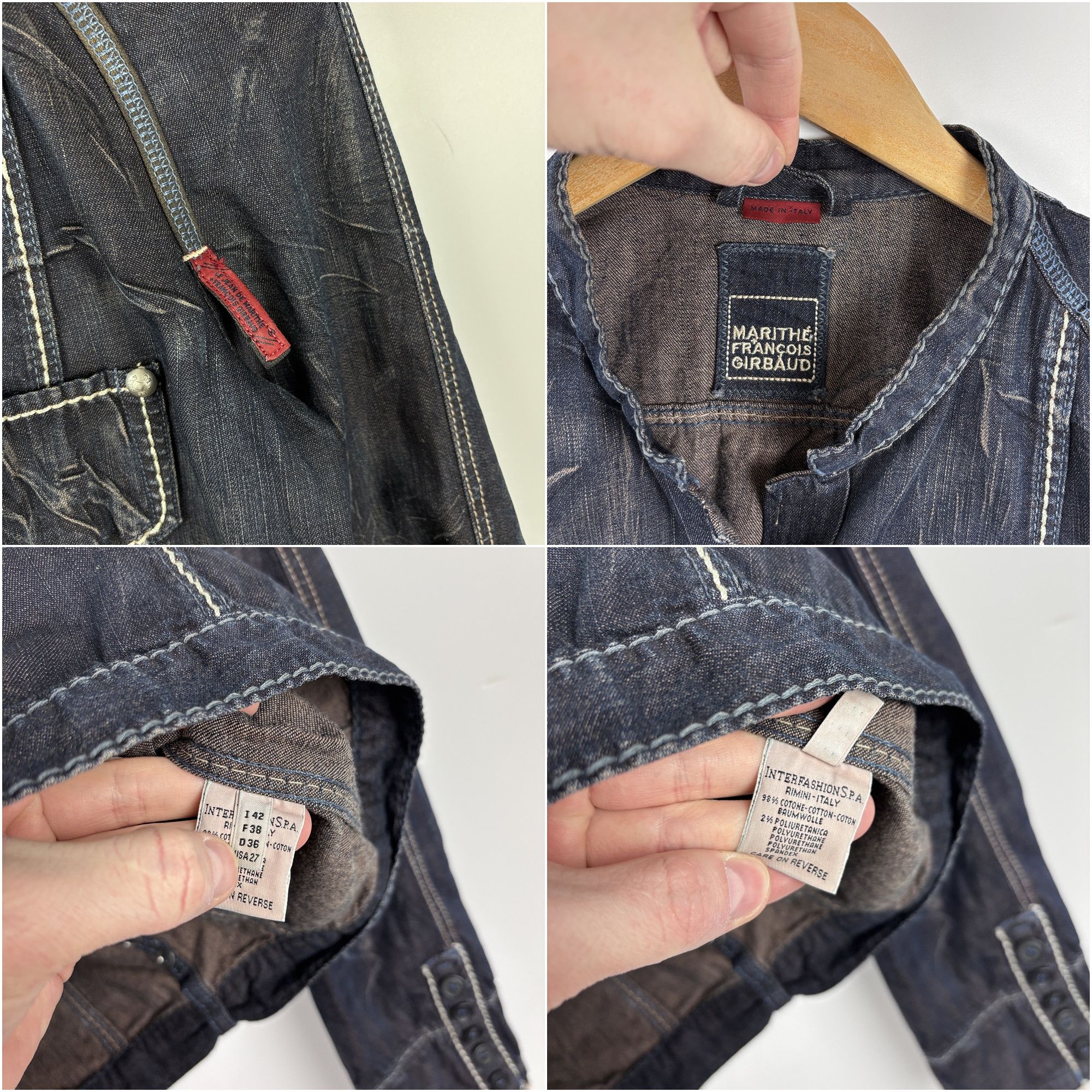 Marithe + Francois Girbaud × Vintage Vintage Marithe Francois Girbaud Denim Jacket Trucker US 27 Size M / US 6-8 / IT 42-44 - 7 Thumbnail