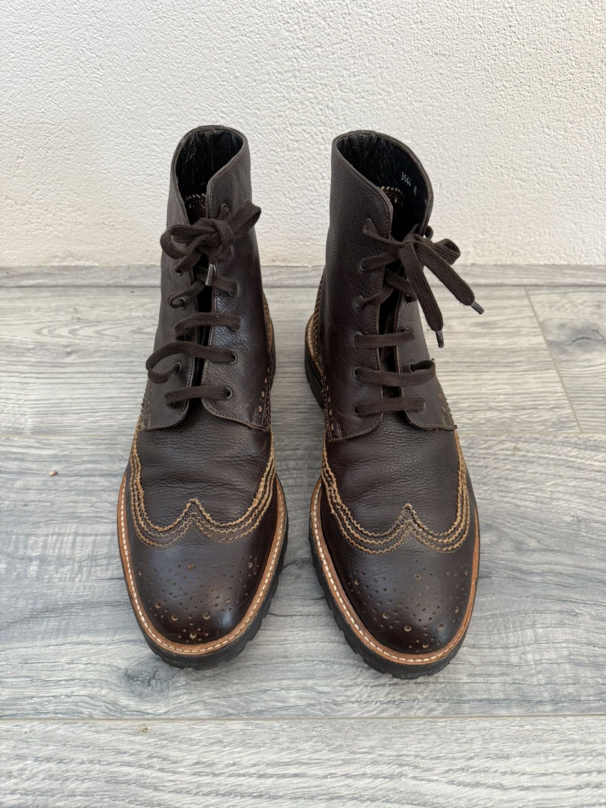 Givenchy Brown Brogue Combat Boots with Lug Sole Size US 7 / EU 40 - 6 Thumbnail
