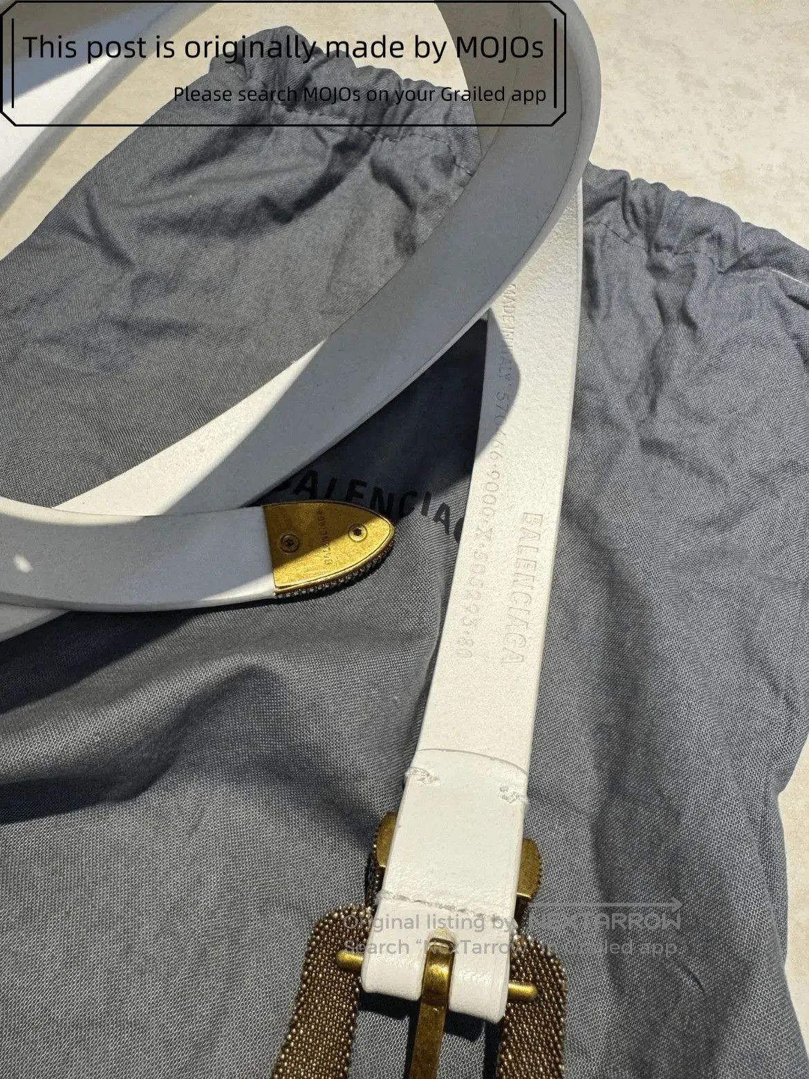 Balenciaga Balenciaga Crystal White Leather Belt. Size ONE SIZE - 5 Thumbnail