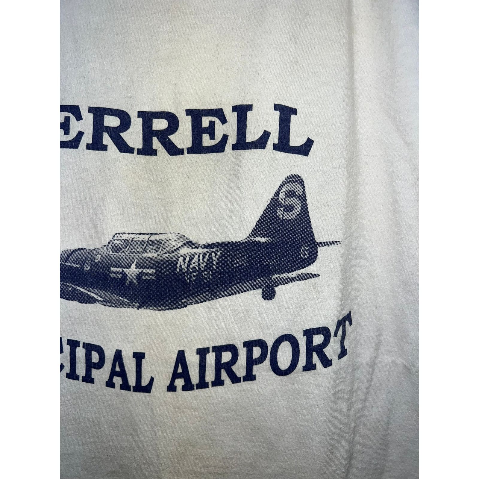 Hanes Vintage Terrell Fly In Shirt School Air Force Tee 90s VTG L Size US L / EU 52-54 / 3 - 4 Thumbnail