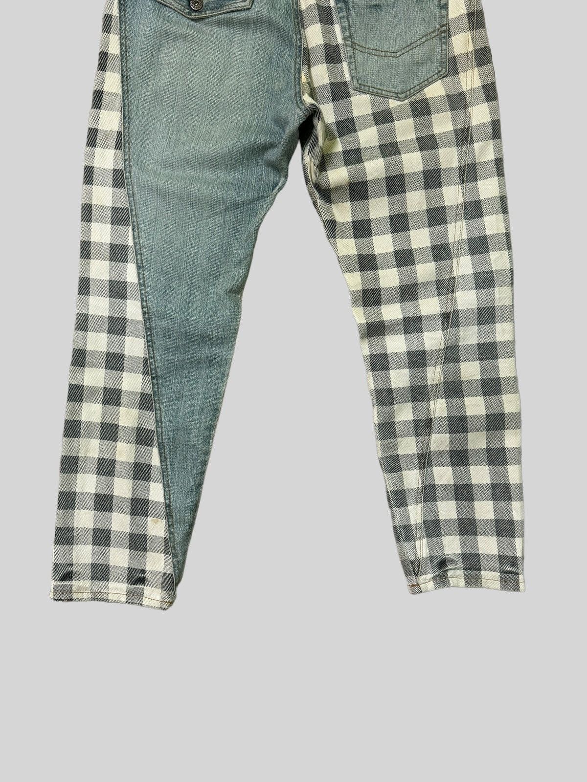 Japanese Brand VINTAGE CANTWO RECONSTRUCTED PLAIDS DENIM JEANS Size US 31 - 13 Thumbnail