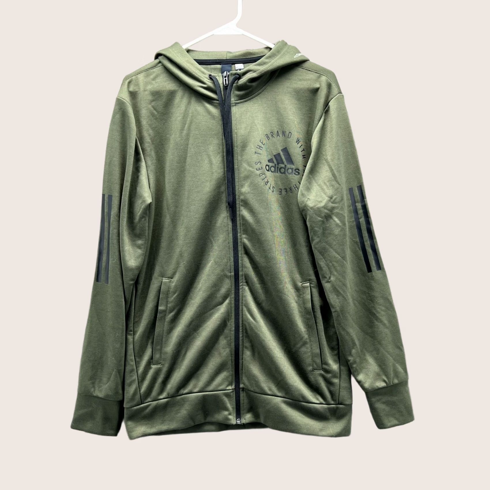 Adidas VINTAGE Adidas Sweater Men Small Olive Green Full Zip Hoodie Trefoil Originals Jacket Adult Small Hoodie Regular Fit Logo Pattern Solid Size US S / EU 44-46 / 1 - 1 Thumbnail