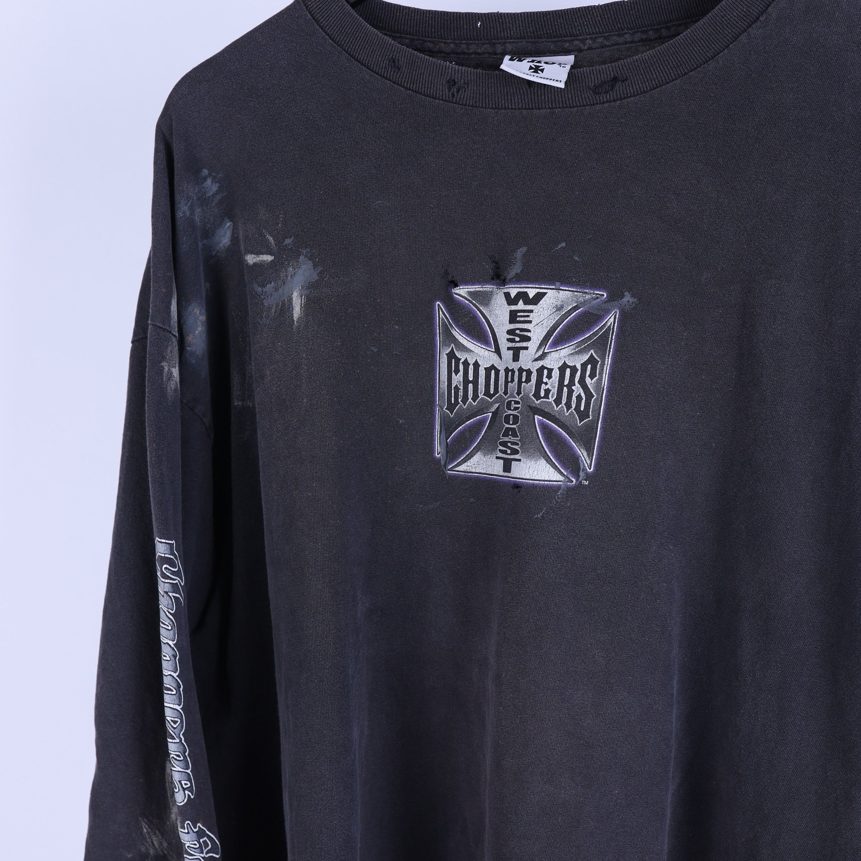 Vintage WCC WEST COAST CHOPPERS THRASHED LONG SLEEVE Size US XL / EU 56 / 4 - 3 Thumbnail