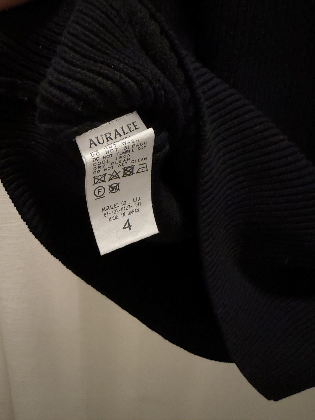 Auralee Auralee Super Fine Wool Rib Knit P/O - Black - Size 4 Size US M / EU 48-50 / 2 - 4 Thumbnail