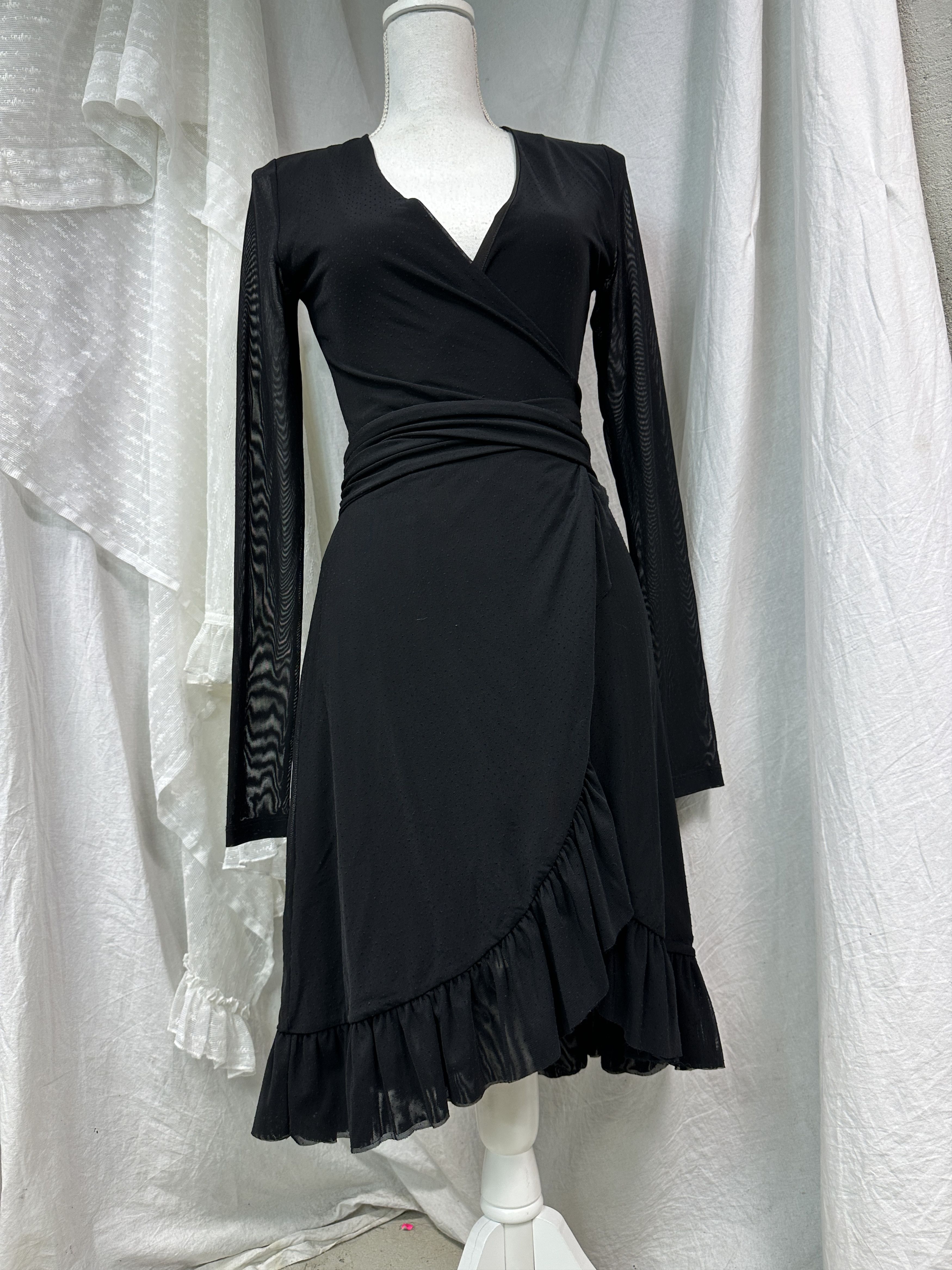Vintage Avant Garde Wrapped Mesh Ganni Midi Dress Y2K