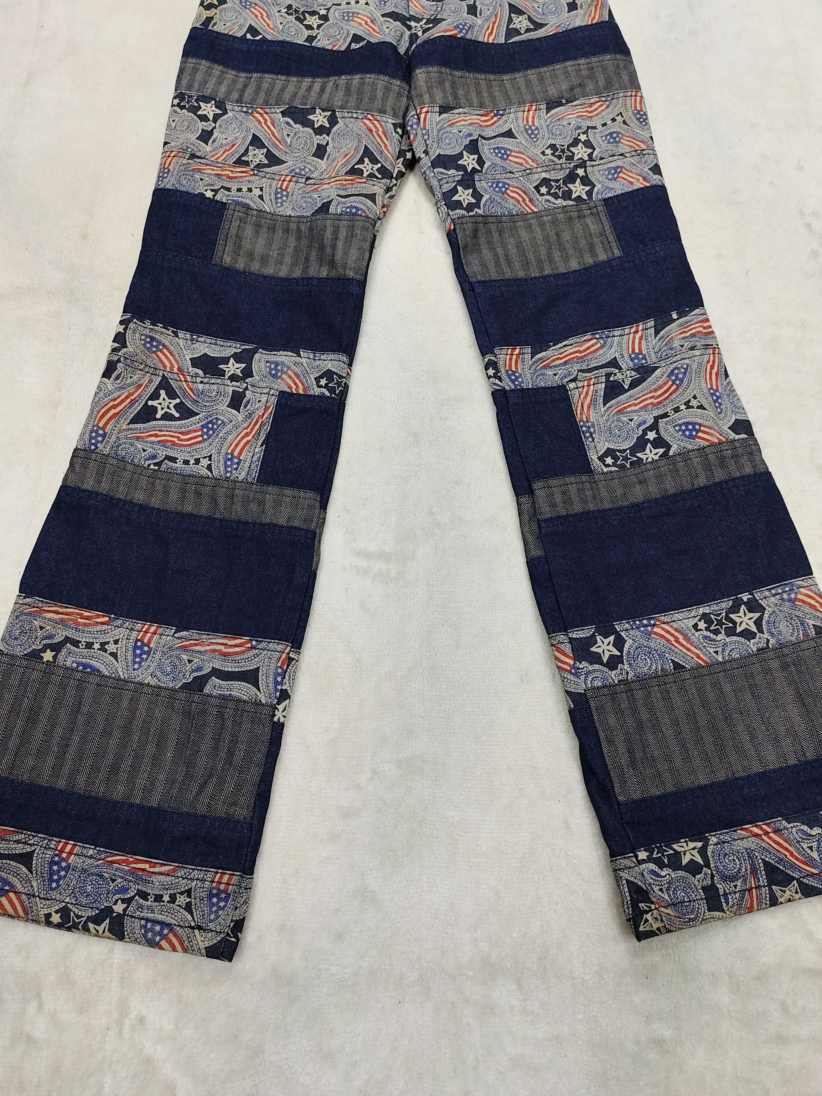 Japanese Brand 90s Batsu🇯🇵 Archive Paisley Graphic Panel Patchwork Jeans Size US 30 / EU 46 - 3 Thumbnail