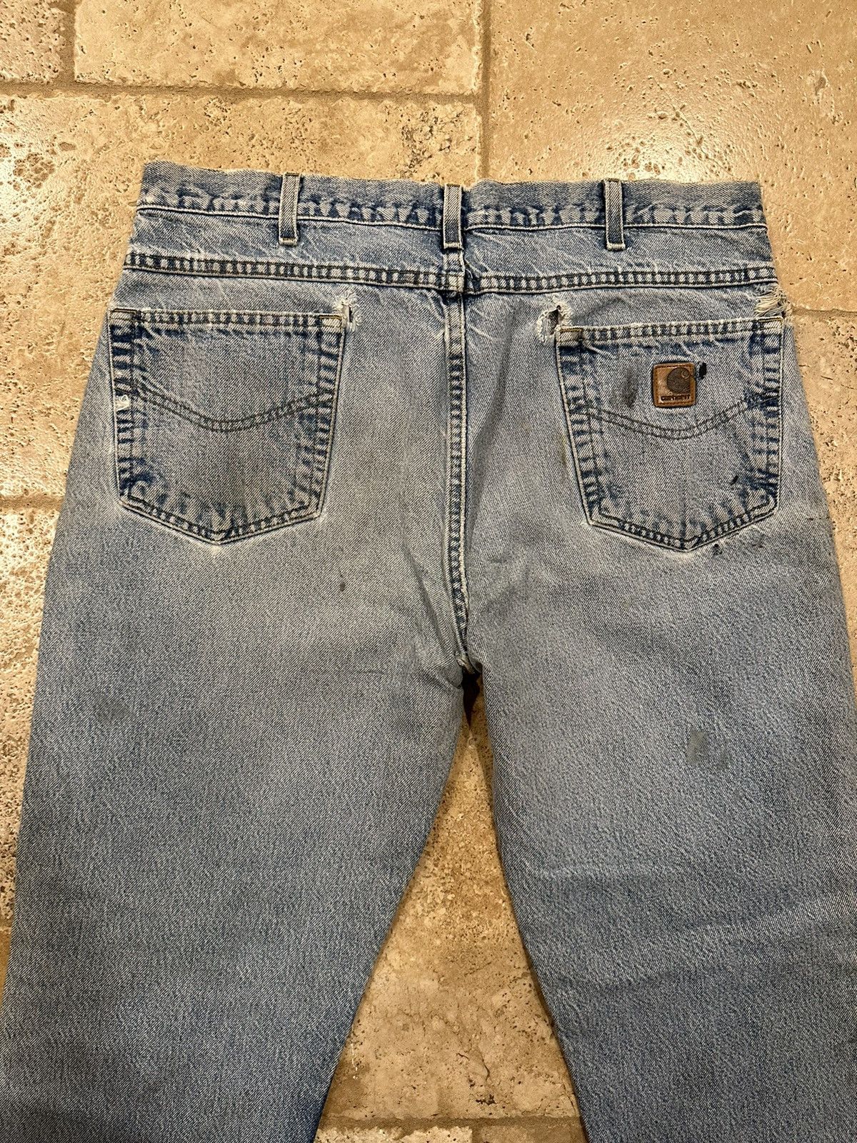 Carhartt Vintage Carhartt Thrashed / Distressed Blue Denim Jeans Size US 36 / EU 52 - 12 Thumbnail