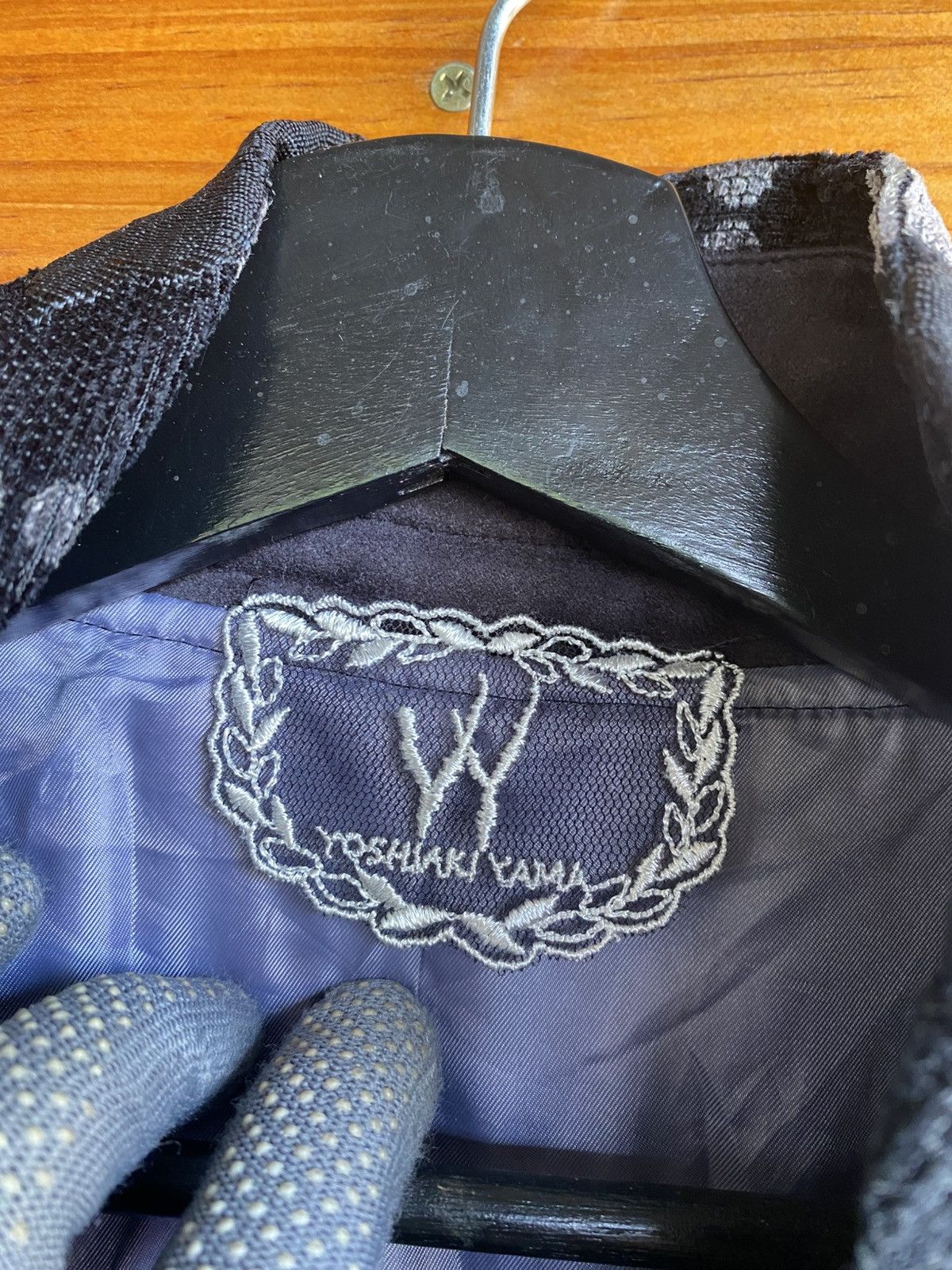 Japanese Brand Yoshiyuki Yama Women’s Black & Silver Floral Jacket Japan Size L / US 10 / IT 46 - 8 Thumbnail