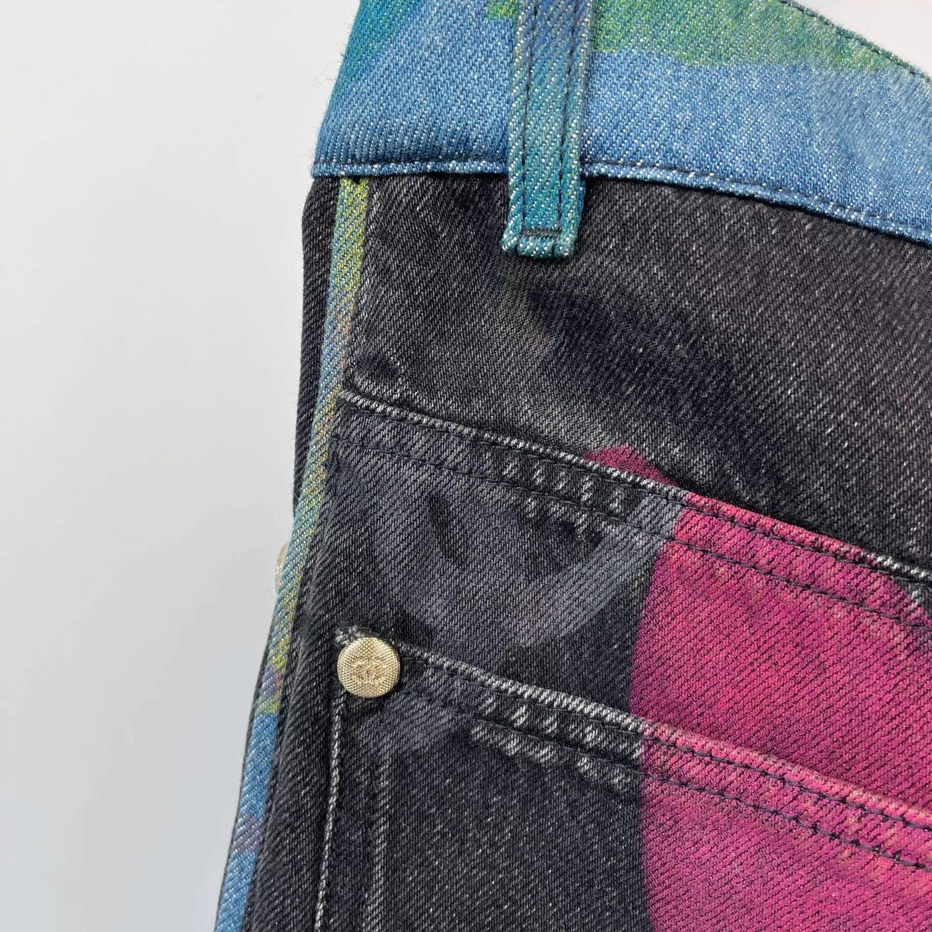 Chanel CHANEL 22S colorful floral wide-leg jeans 34 Size 25" / US 0 / IT 36 - 6 Thumbnail