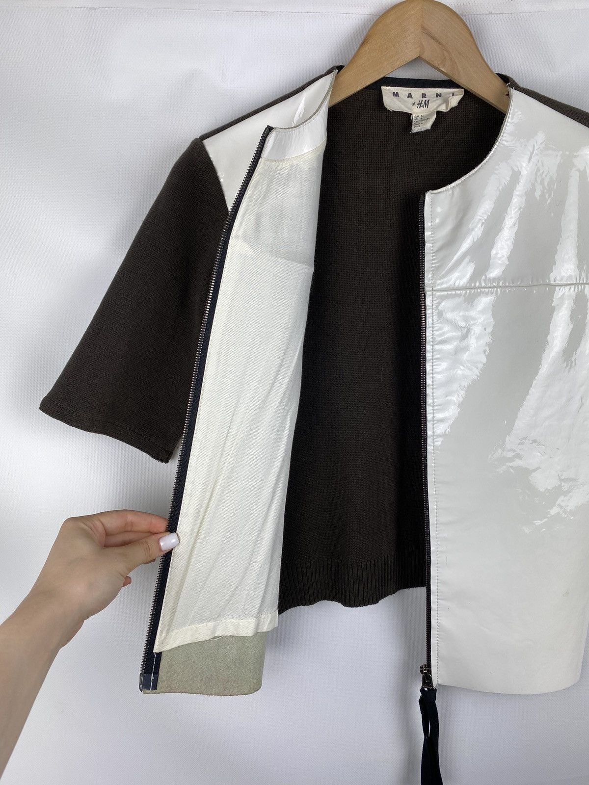Marni Marni H&M ladies short sleeve patent leather full zip jacket Size S / US 4 / IT 40 - 21 Thumbnail