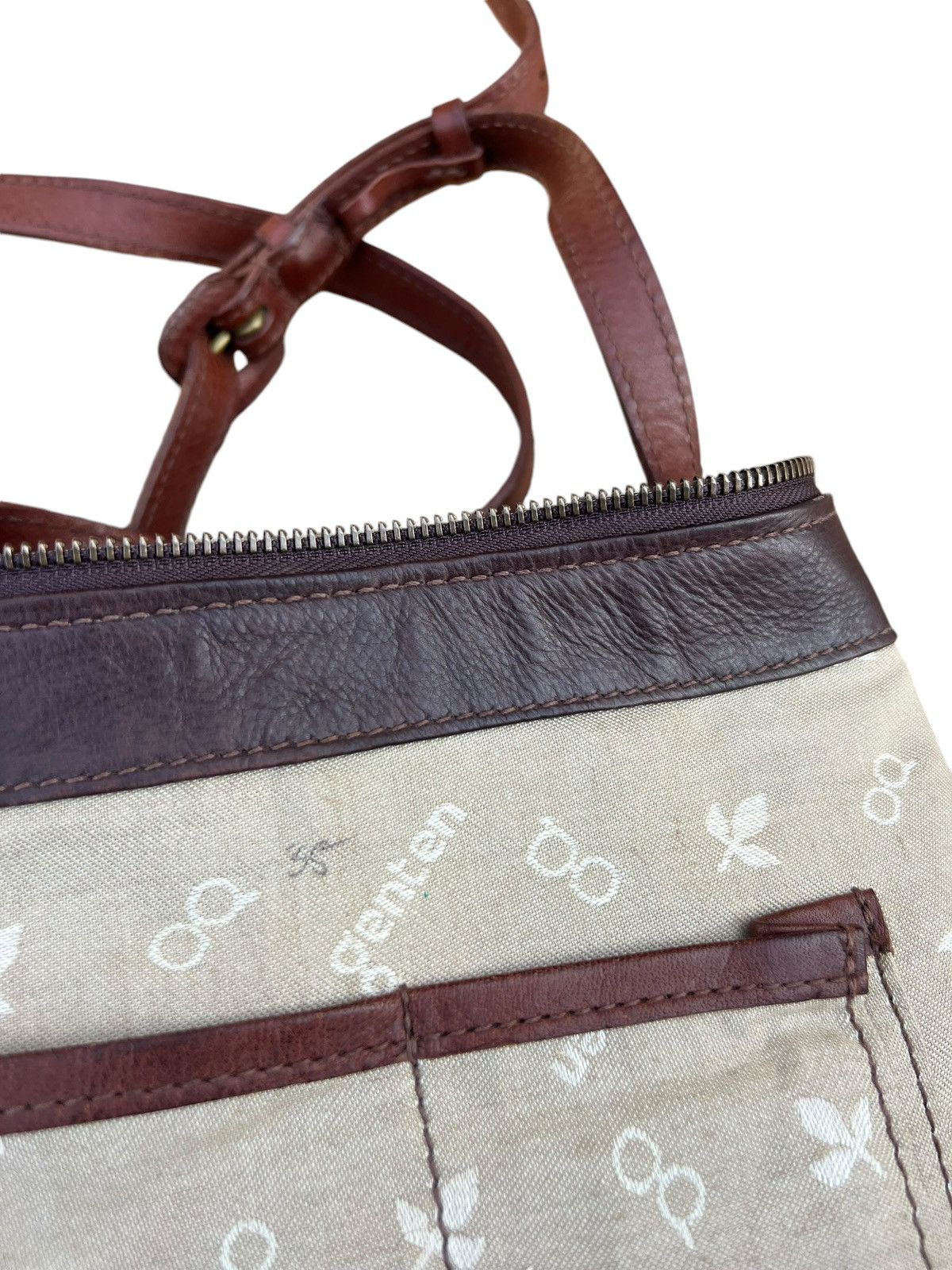Leather Genten Japan Patina Brown Solid Leather Bag Sling Size ONE SIZE - 24 Thumbnail