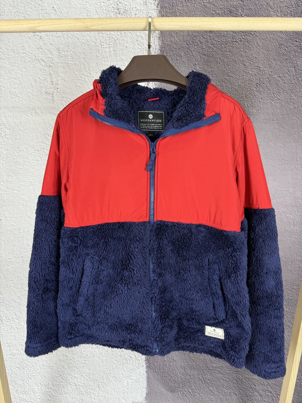 Japanese Brand × Restoration Restoration Deep pile teddy fleece nylon fall winter hoodie Size US L / EU 52-54 / 3 - 2 Thumbnail
