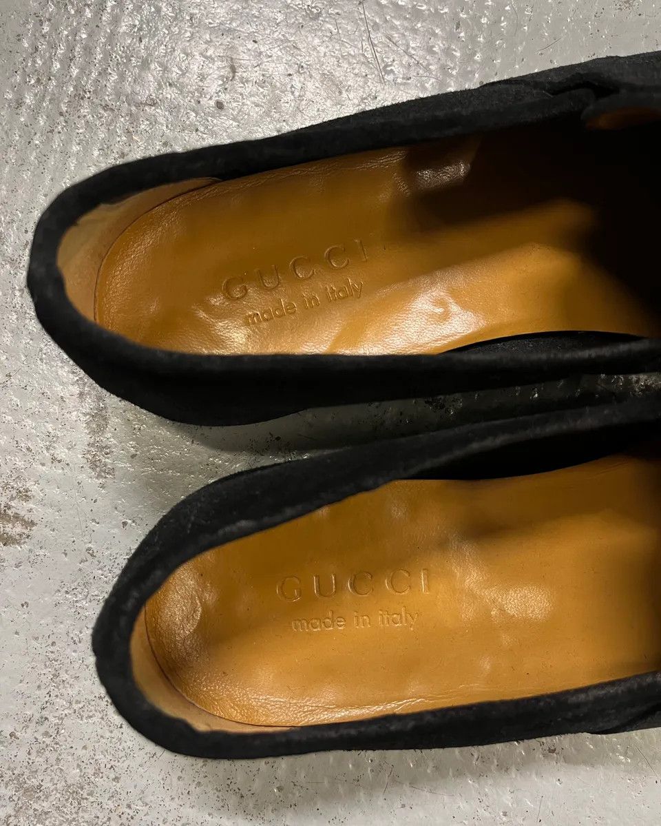 Gucci Gucci Black Suede Bow Detail Loafer Shoes Size US 8 / EU 41 - 9 Thumbnail