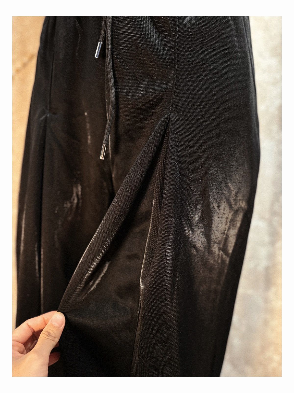 Other Avant-Garde Black Satin Cropped Pants – Unisex Style Size US 29 - 6 Thumbnail