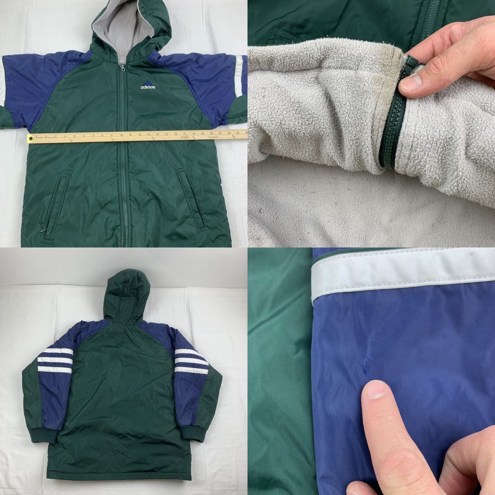 Adidas VINTAGE adidas Jacket Reversible Puffer Jacket Adult Medium Green Navy 90s Men Size US M / EU 48-50 / 2 - 8 Thumbnail