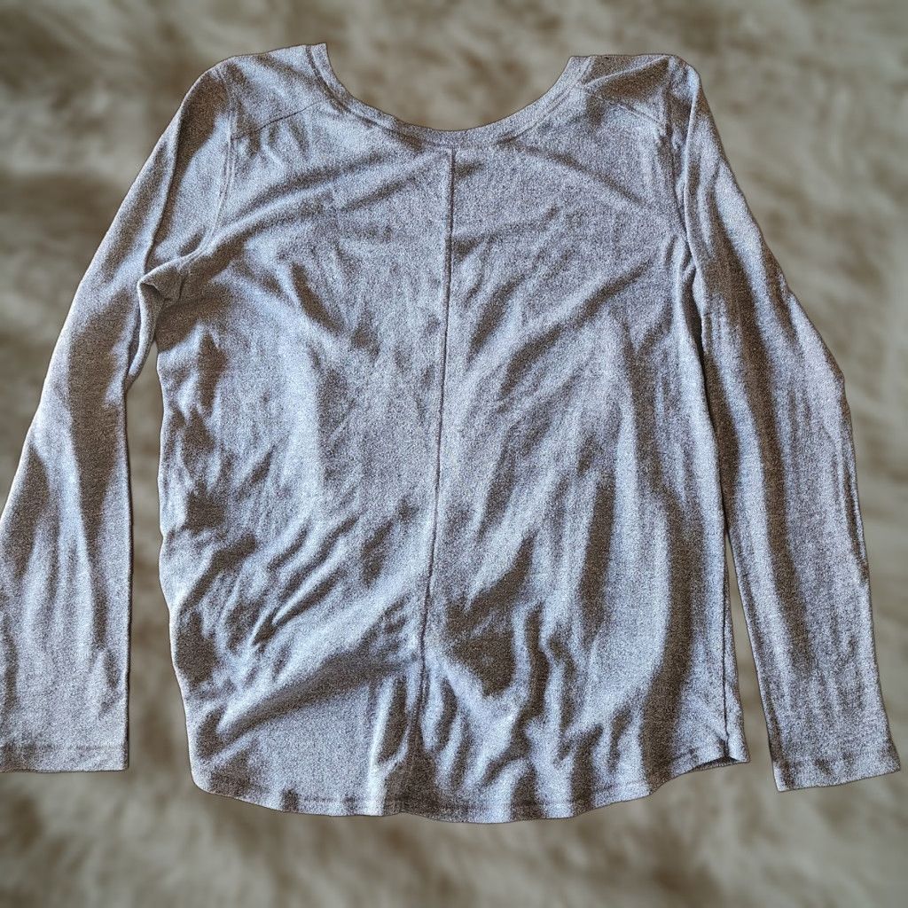 Vintage Zella Shirt Long Sleeve Twist Front Womens Small Gray Size S / US 4 / IT 40 - 1 Thumbnail