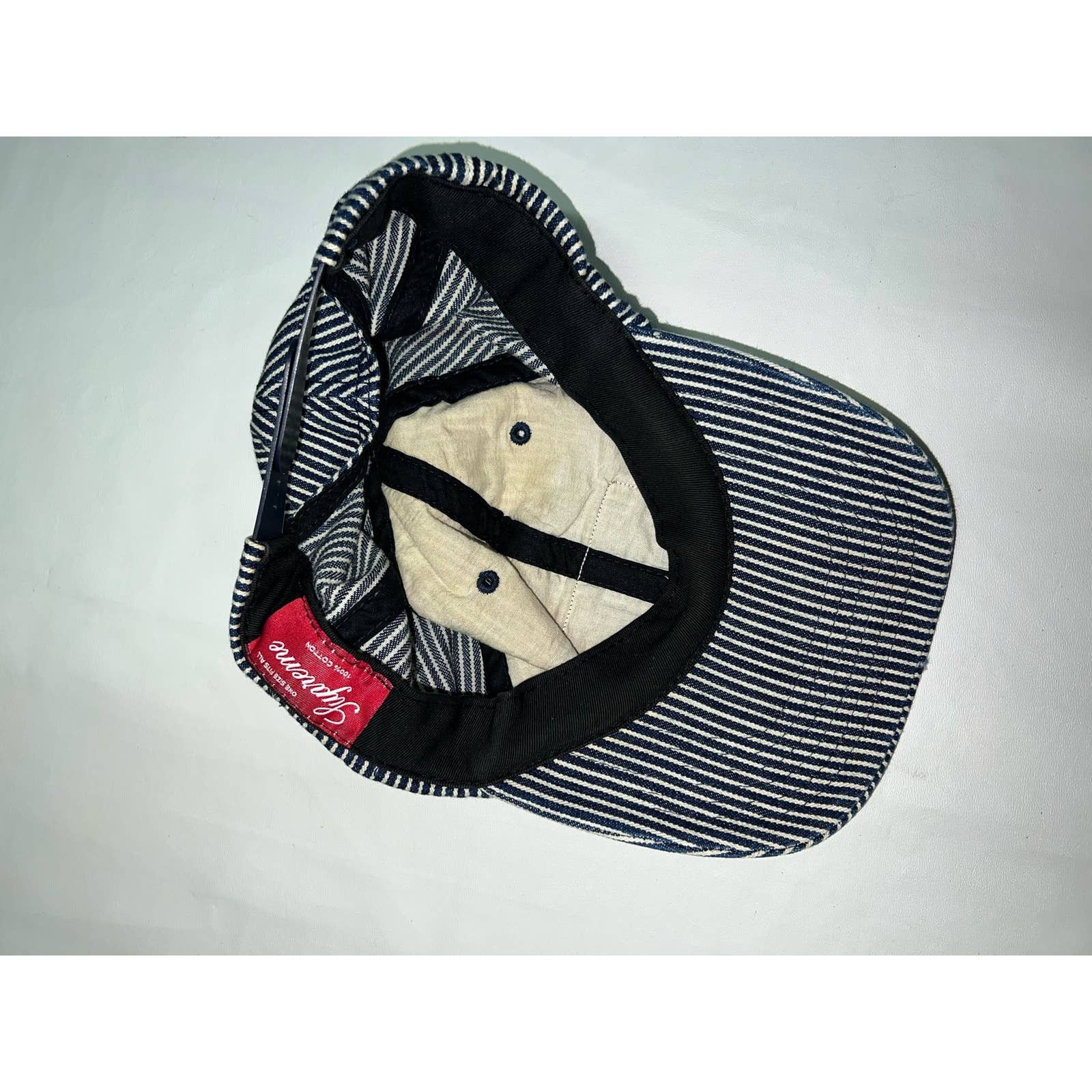Supreme Supreme 2009 Striped “Levis” MFG Leather Patch Hat Size ONE SIZE - 4 Thumbnail