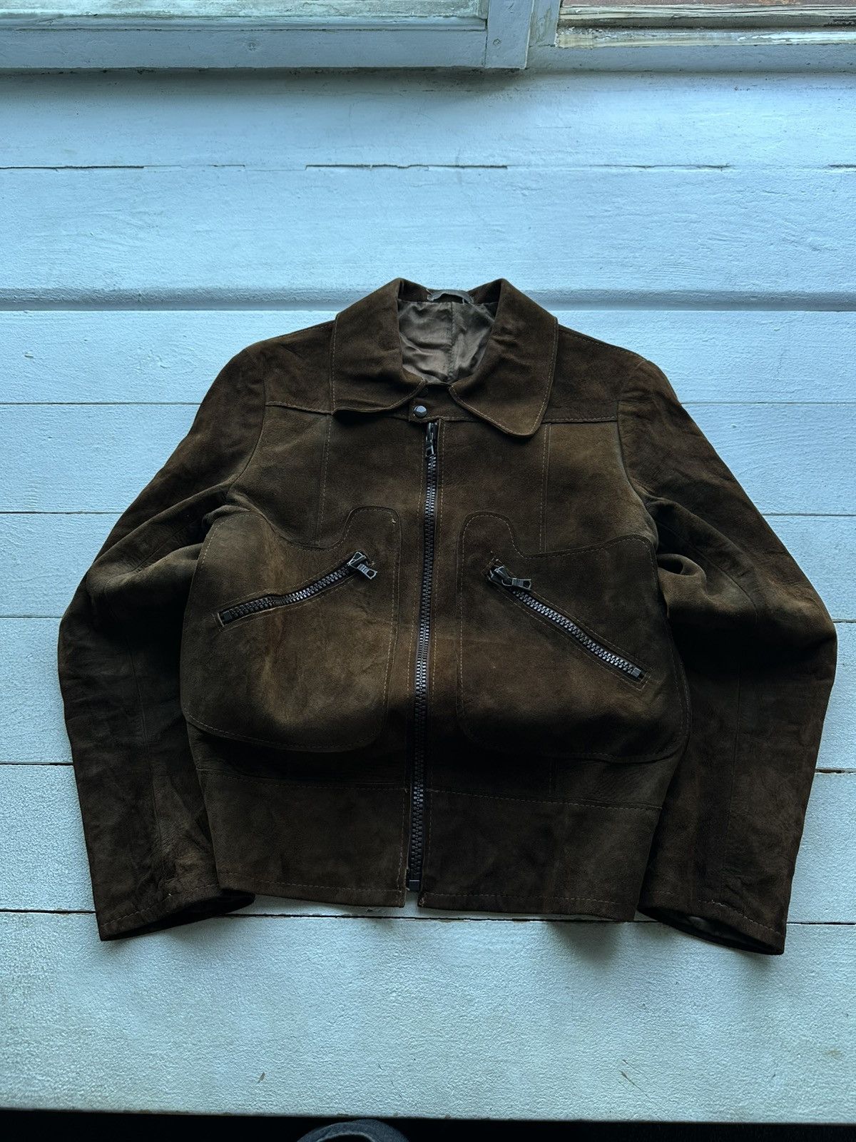 Other 🚨VNTG LEATHER JACKET AVANT GARDE ASYMMETRICAL BLACK MOTO Size US XS / EU 42 / 0 - 1 Thumbnail