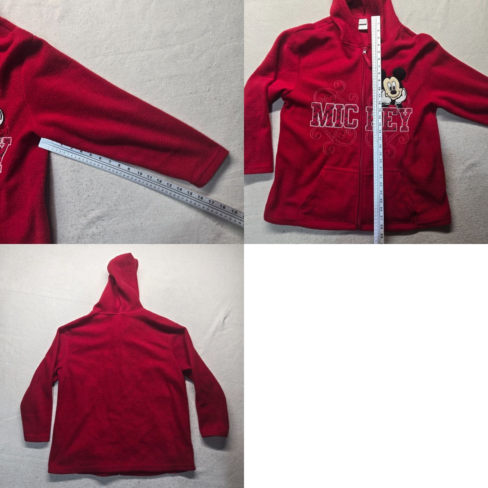 Disney Disney Mickey Mouse Hoodie Full Zip Red Women's 1X 16W Adult Fleece Jacket Size XL / US 12-14 / IT 48-50 - 8 Thumbnail