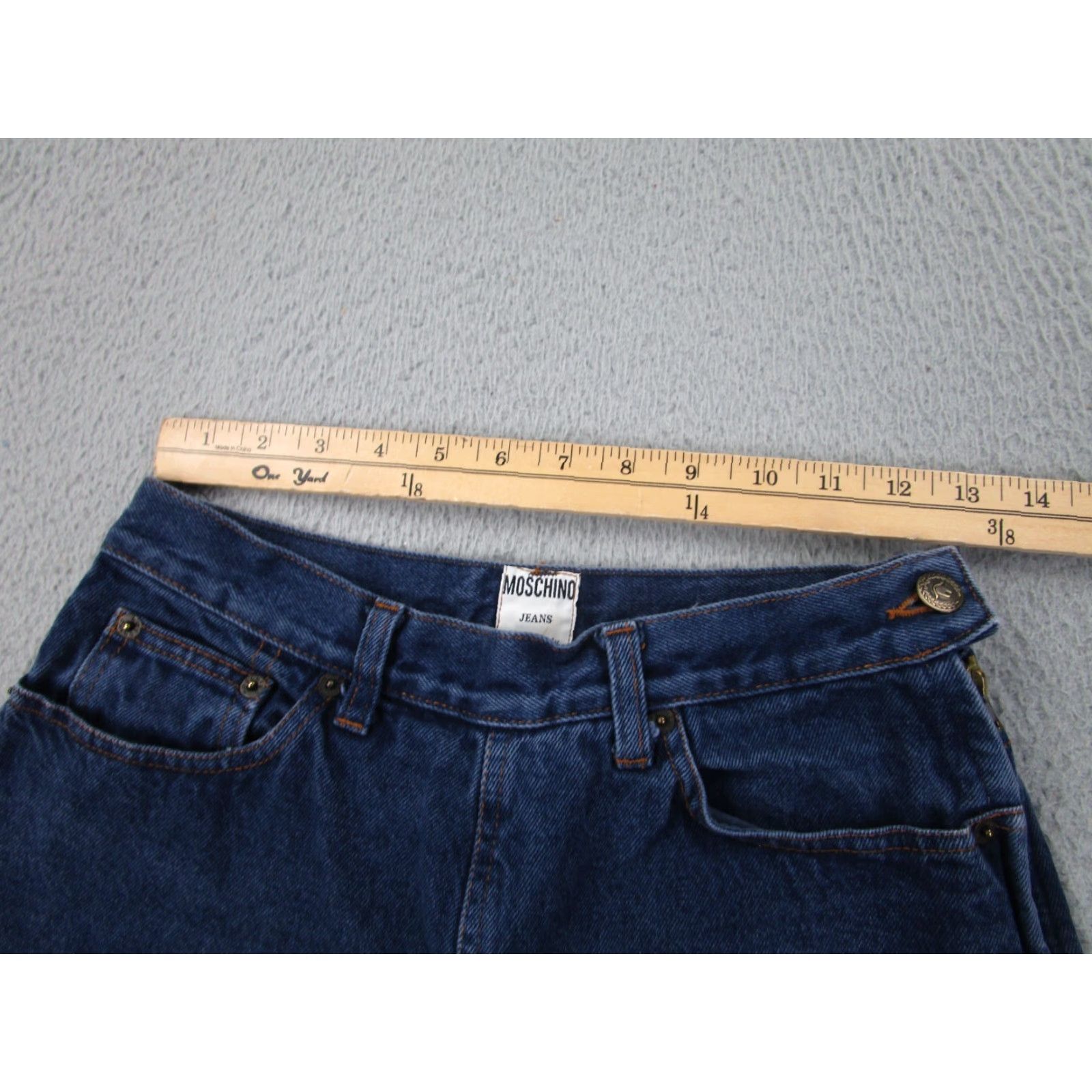 Moschino VINTAGE Moschino Jeans Womens 29 10 US High-Rise Mom 90s Hippie Boho Peace Y2K Denim Blue Pants Womens Jeans Size 32" / US 10 / IT 46 - 5 Thumbnail