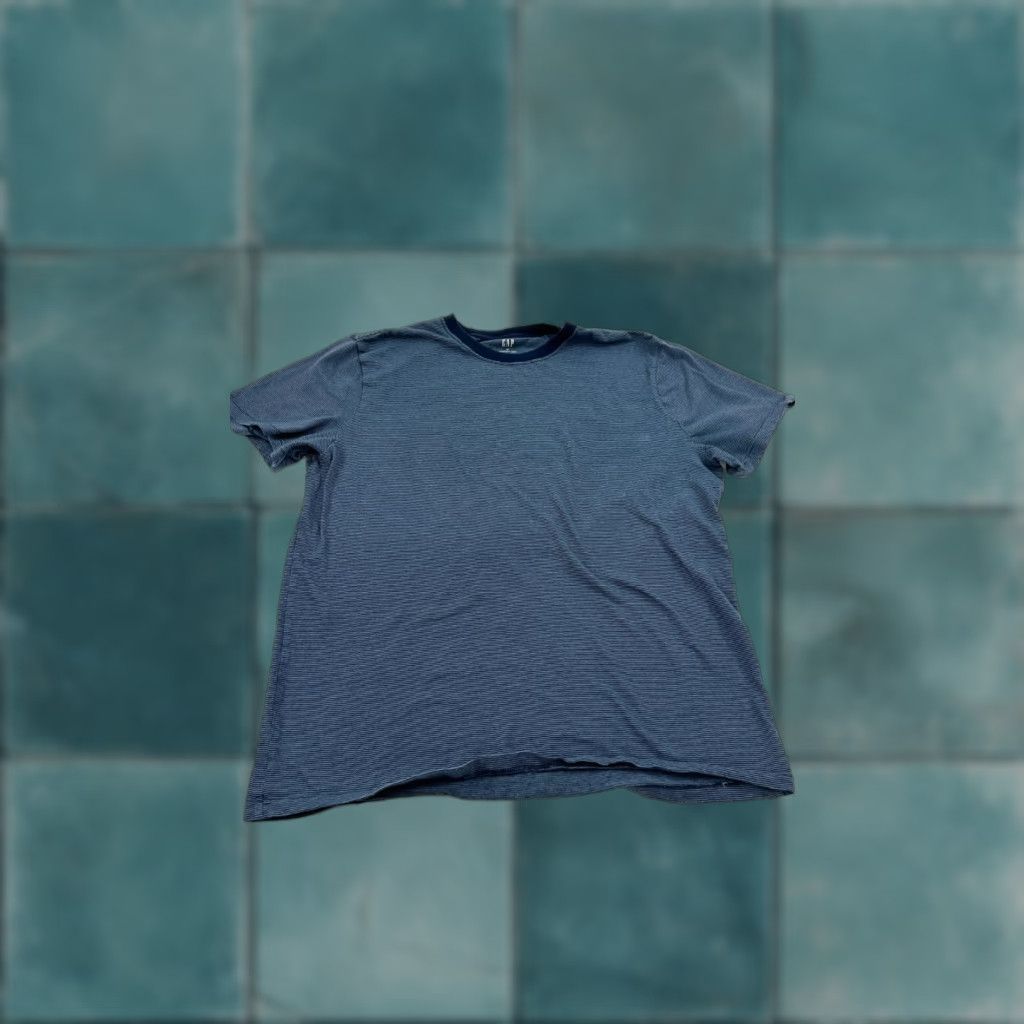 Gap Gap Men's XL Blue Striped Short Sleeve Crew Neck T-Shirt Outdoor Casual Size US XL / EU 56 / 4 - 1 Thumbnail