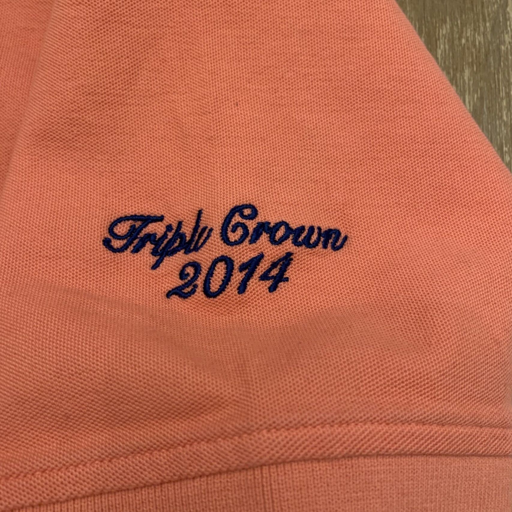 Vintage Mohegan Sun Pocono Downs Coors Light Triple Crown Golf Polo Peach Size L Mens Polo Peach L Size US L / EU 52-54 / 3 - 5 Thumbnail