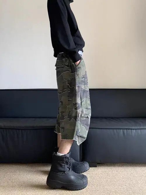 Other Camo Cargo Wide Leg Baggy Cargo Shorts Size US 31 - 6 Thumbnail
