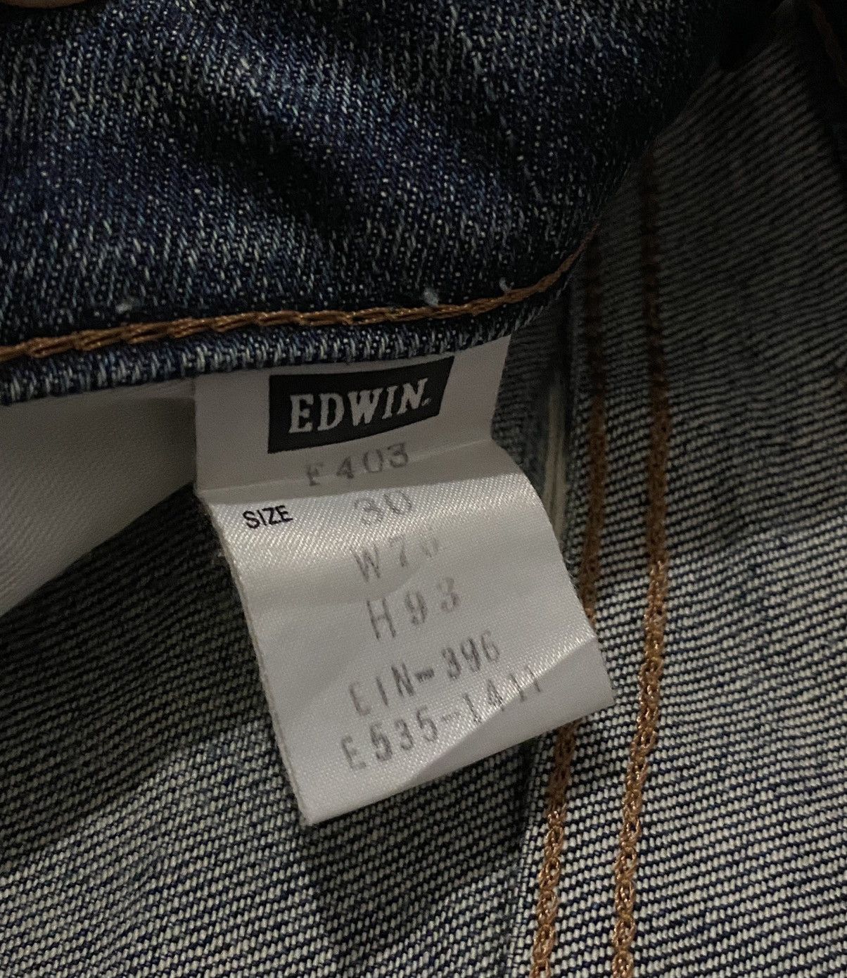 Vintage Edwin 403 W-Flex Dirty Washed Distress Straight Cut