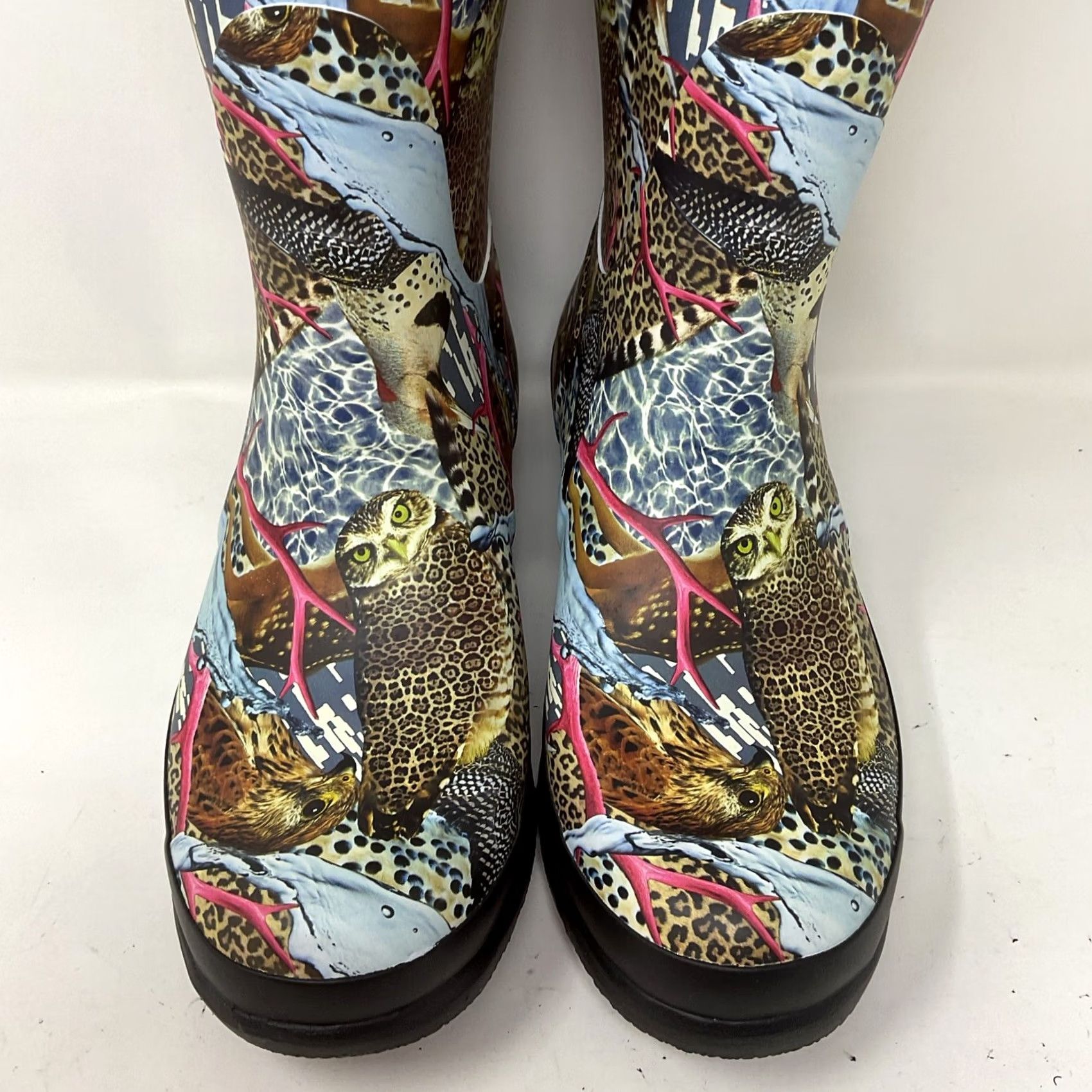 Hunter Womens Hunter & Matt Maitland Owl Print Rain Boots Sz 11 Size 5, Low Heel Boot, Outdoor Rubber Upper, Synthetic Insole Size US 5 / IT 35 - 7 Thumbnail