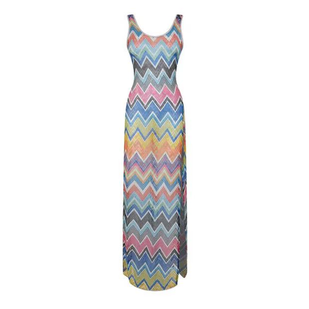 o1g2r1mq1124 Zigzag Long Dresse in Multicolor