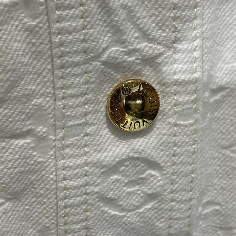 Louis Vuitton Louis Vuitton White Old Flower Full Print Denim Vest Size S / US 4 / IT 40 - 6 Thumbnail