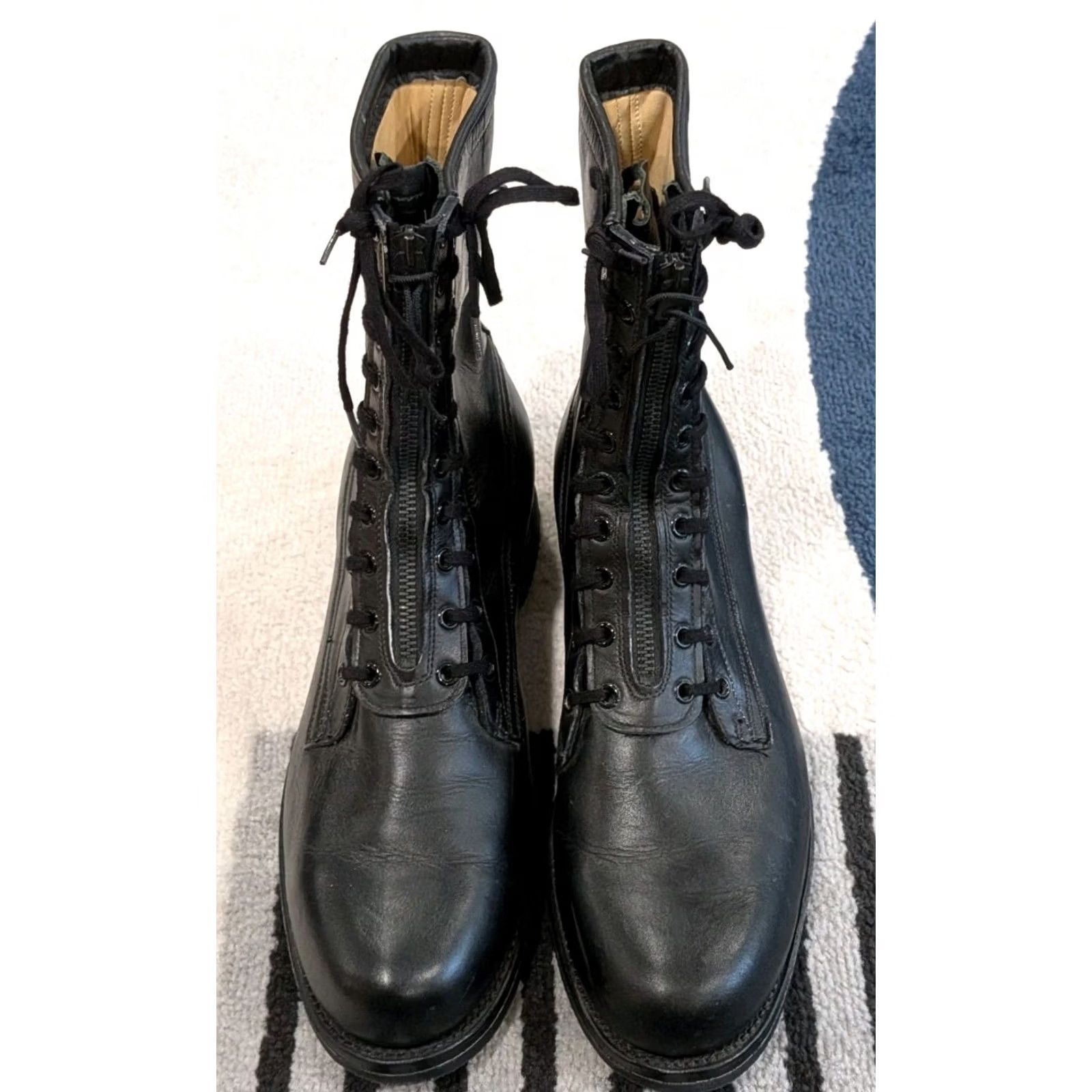 Chippewa VINTAGE Chippewa Combat Leather Boots Military Biker 8475 Sz 11.5 B Zip Black Mens Size US 12 / EU 45 - 4 Thumbnail