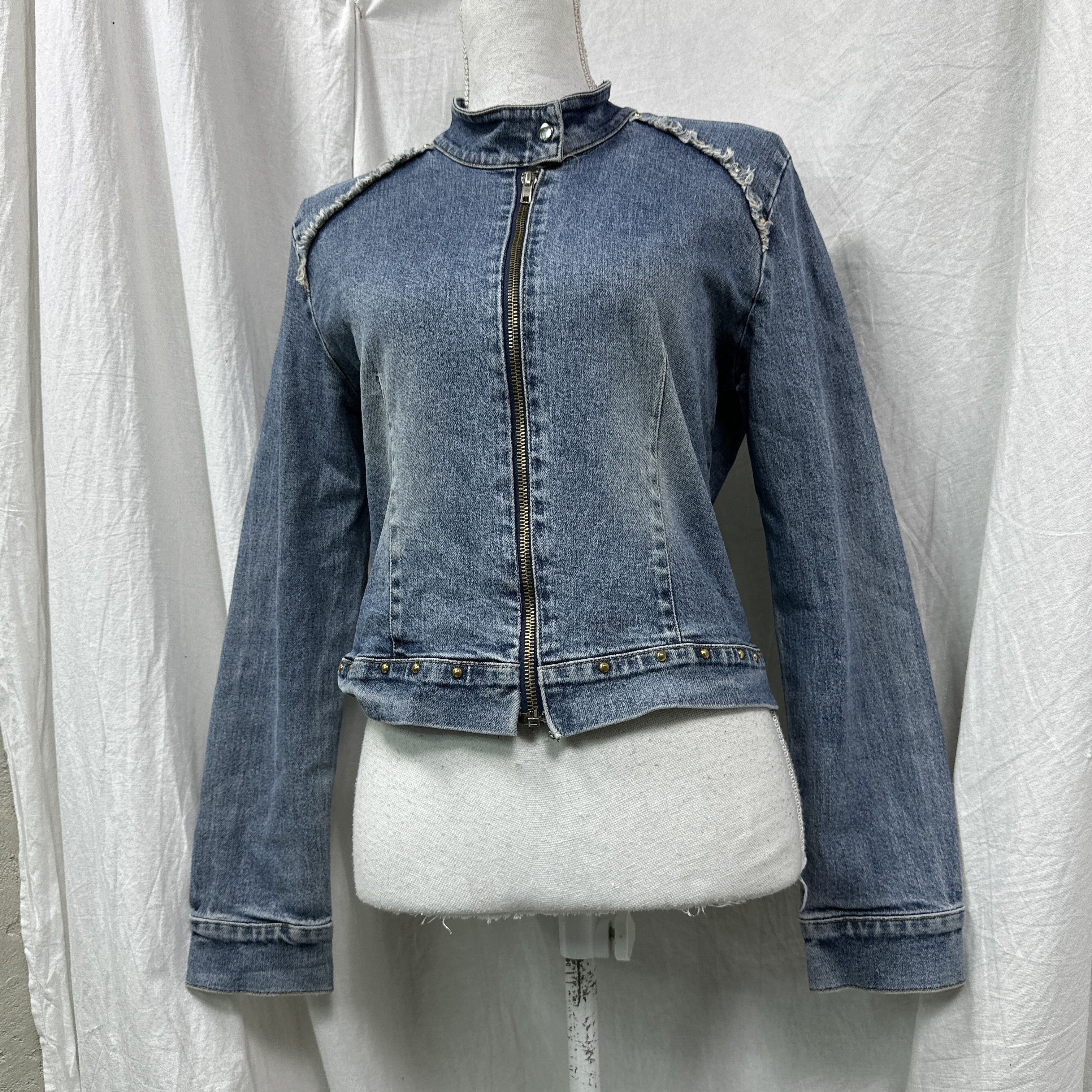Vintage Vintage Denim Casual Fitted Star Studded Jeans Jacket 00s Size S / US 4 / IT 40 - 5 Thumbnail