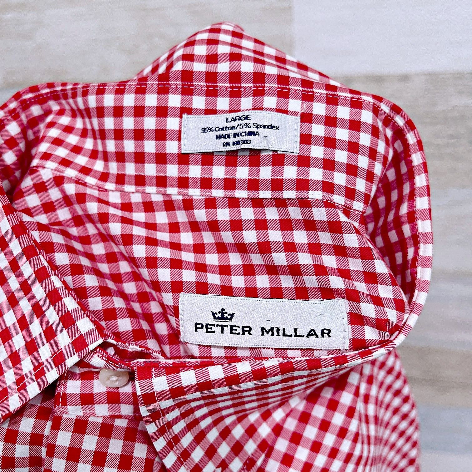 Peter Millar Peter Millar Stretch Twill Shirt Red Gingham Mens Large Size US L / EU 52-54 / 3 - 5 Thumbnail