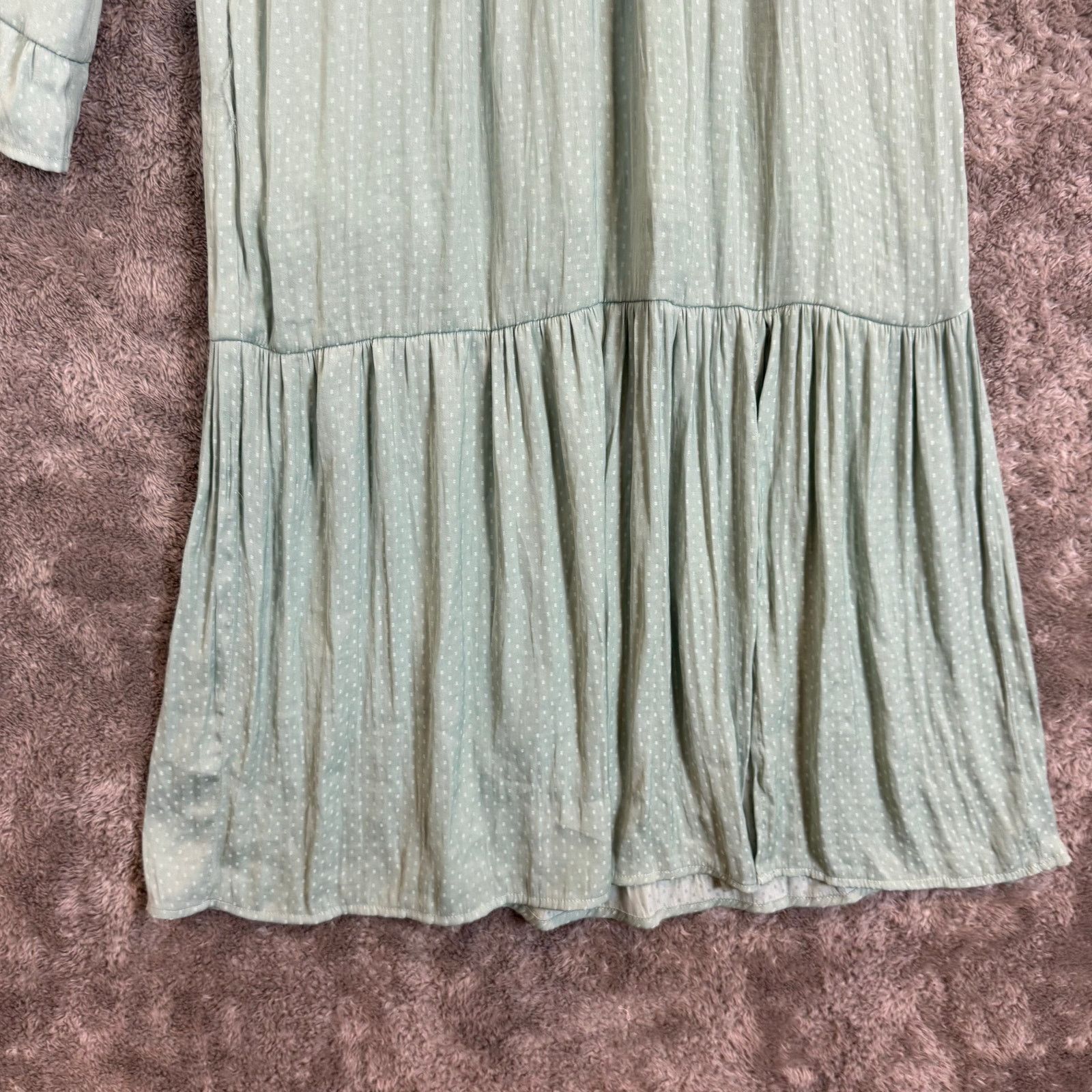 Other NSR Mint Green Tiered Peasant Mini Dress M Slit Skirt Ruffle Size M / US 6-8 / IT 42-44 - 5 Thumbnail