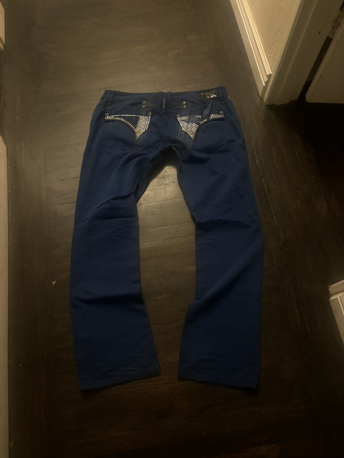 Robins Jeans × Vintage Rare 2000s blue vintage robins designer jeans for sale 42/34 Size US 42 / EU 58 - 2 Thumbnail