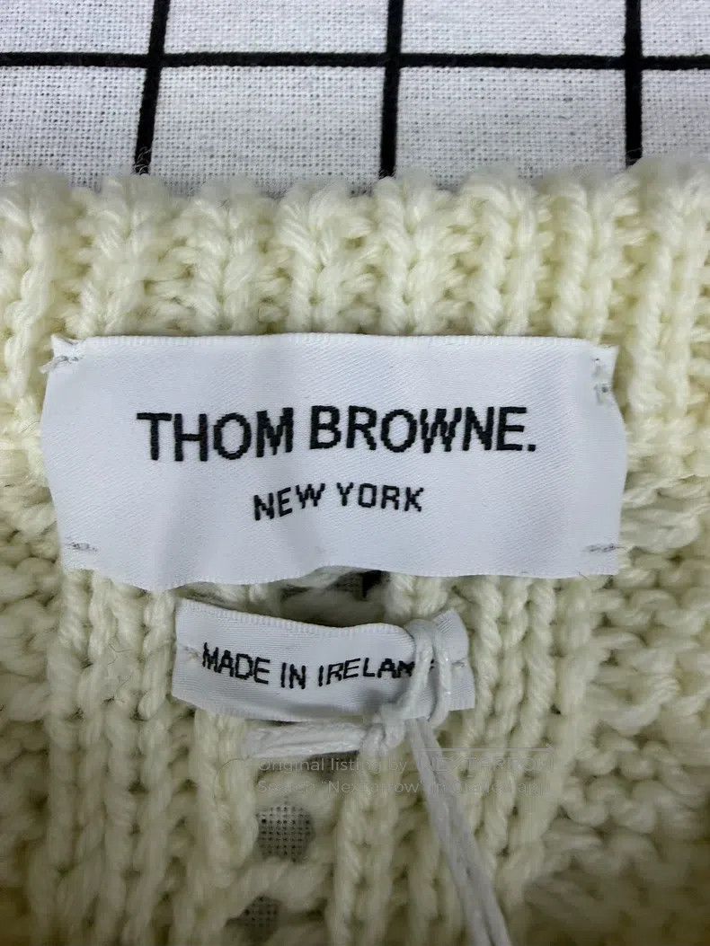 Thom Browne Thom Browne Off-white crewneck sweater Size US XS / EU 42 / 0 - 4 Thumbnail