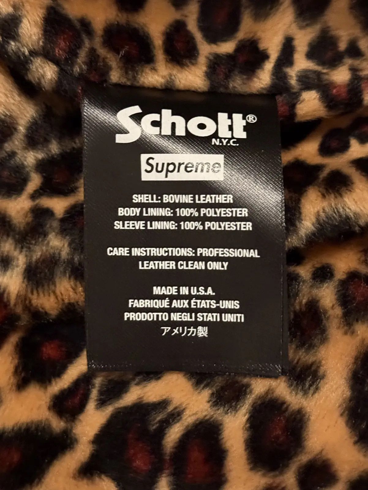 Schott × Supreme Leather Racer Jacket FW24 Size US L / EU 52-54 / 3 - 8 Thumbnail